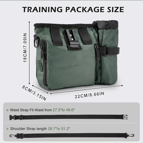 Dog Treat Training Pouch Built-in Poop Bag & Side Pocket Dispenser - Image 3