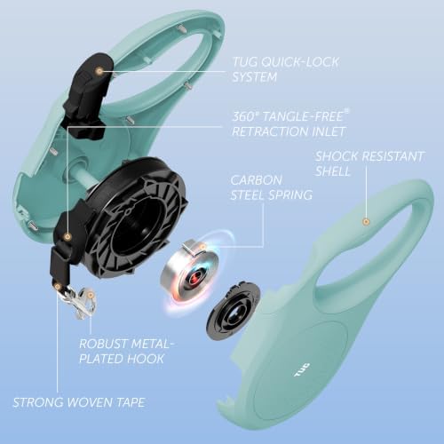 TUG Quest Retractable Dog Leash | 360° Tangle-Free | 16 ft Tape (S, Green) - Image 4