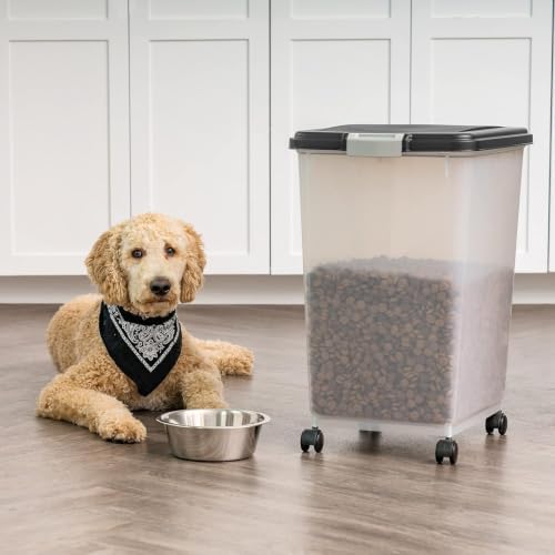 IRIS USA Dog Food Storage Container, Up to 54 lbs, Black, Made in USA - Image 2