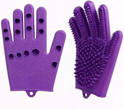 Pet Grooming Gloves for Cats & Dogs – Silicone Hair Removal Glove for Bathing, Shedding & Massage – Gentle Mitt for Long & Short Hair Pets with Drainage System by Unknown