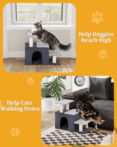 Aechonow 3-in-1 Pet Stairs for Cats, Dog Steps for Doggie Rabbits, Large - Image 5