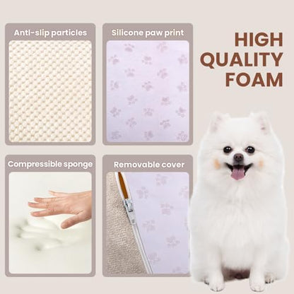 Dog Stairs for Small Dogs, High Density Foam Dog Ramp, Extra Wide Non-Slip Pet Steps for High Beds Or Couch, Soft Foam Doggie Ladder for Dogs Injured, Older Pets, Small Cats - Image 4