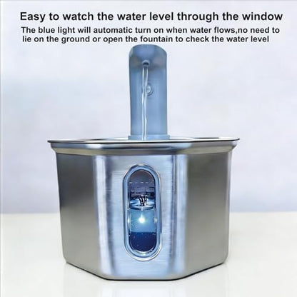 Cat Water Fountain Stainless Steel,Wireless,Battery Operated,2.6L,4Filters - Image 3