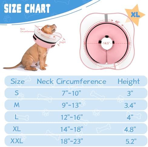 Elevated Inflatable Dog Cone Collar Alternative After Surgery, Dog Donut Collar, Soft Pet Cone to Stop Licking for Small Medium Large Dogs - Image 6