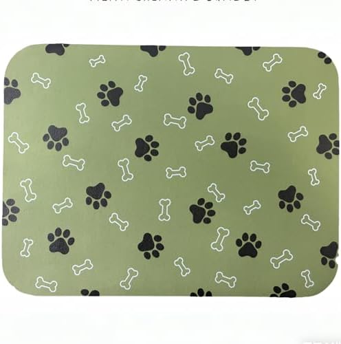 Pet Cat Dog Food Mat Non Slip Mat for Dog Water Bowl Mat Quick Dry Absorbent Cat Feeding Mat, 24 * 16.9 in, Green by EP+Jeans