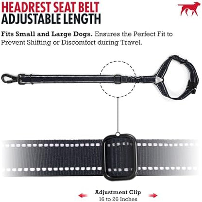 Tuff Pupper Dog Seat Belt for Car Headrest | Adjustable Length Dog Car Harness Restraint | Heavy-Duty Aviation Aluminum Carabiner & Tactical Buckle | Universal Fit for Small, Medium & Large Dogs - Image 7
