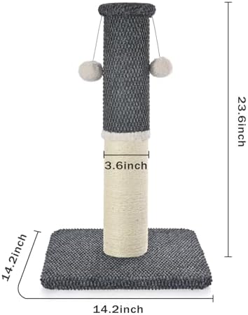 Made4Pets Cat Scratching Post with Sisal & Carpet for Indoor Cats, 23.6" - Image 6
