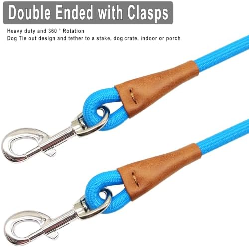 6 Foot Dog Tie Out Rope Leash, 1/2-In Indoor Training Tie Down - Image 2