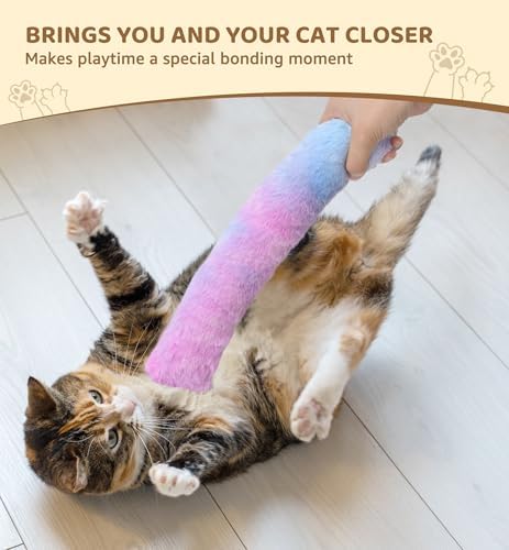 3 Pack Cat Kicker Toy Pillows, Interactive Plush Toys with Catnip Inside, Soft Durable Kick Sticks Teething Chew Toy, Cat Body Pillows for Indoor Cats & Kittens, Promote Exercise, Play & Cuddle - Image 5