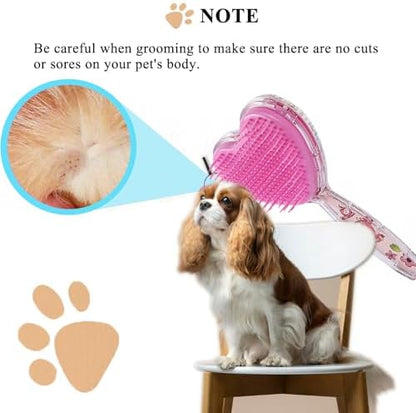 Small Soft Dog Grooming Brush, Pet Massage Hair Brush (Rose Pink) - Image 6