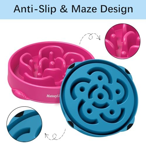 MateeyLife 2-Pack Slow Feeder Dog Bowls, 4 Cups, Dog Puzzle Feeder Bowl - Image 4
