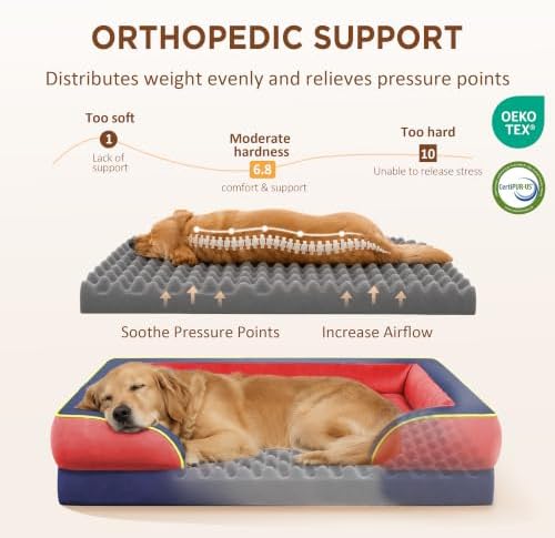 Comfort Expression Orthopedic Dog Beds for Large Sized Dog with Bolster - Image 2