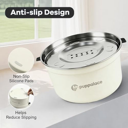 3.2L/108oz No Spill Dog Water Bowl Stainless Steel White - Image 6