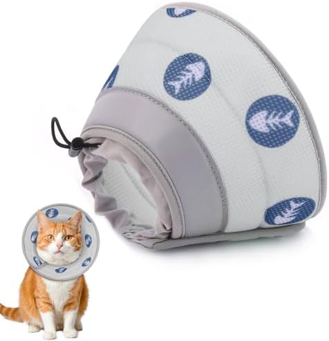 Cat Cone Collar Soft Elizabethan Collar for Surgery Recovery - Adjustable for Small and Large Cats Kittens to Stop Licking by Toptakeit