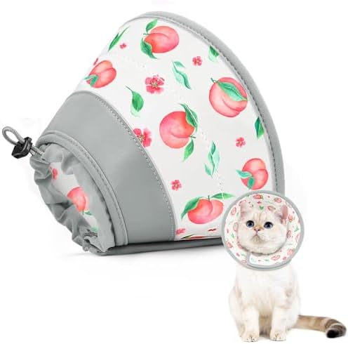 Cat Cone Collar Soft to Stop Licking, Adjustable, Foldable Lightweight Kitten Cones After Surgery Recovery for Cats & Kittens, Cat Cone Alternative, Easy Eating (PinkWhite, M) by GoGoPaw