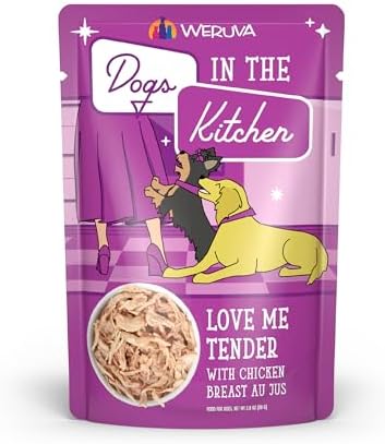 Weruva Dogs in the Kitchen, Love Me Tender with Chicken Breast Au Jus Dog Food, 2.8oz Pouch (Pack of 12) by Weruva