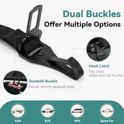 Universal Dog Seat Belt for Car, Dog Car Seatbelt, Cyan - Image 2