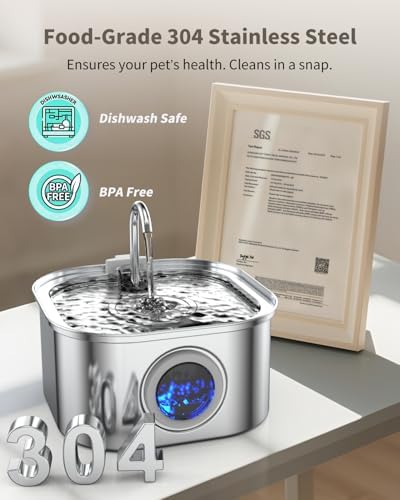 Stainless Steel Cat Water Fountain - 3.2L/108oz Cat Drinking Fountain - Image 3