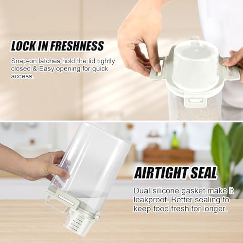 2 Pack 3 Lbs Pet Dog Cat Bird Seed Food Storage Containers for Travel Beige - Image 4