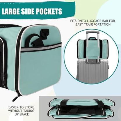 Cat, Dog Carrier for Small Medium Pet Carriers Up to15Lbs, Cats Carrier Soft- Sided Puppy Dogs Bag Portable Foldable Airline Approved Carrier Travel (Green 18 * 11 * 11) - Image 6
