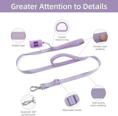 Wisedog Two Handles Dog Leash, Lilac, S|0.8" x 4.2 ft-5 ft - Image 3