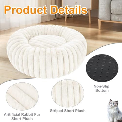 Washable Large Dog Bed,Fluffy Puppy Kitten Beds for Small Dogs(White,XL) - Image 2