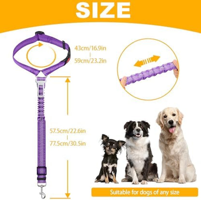 2-Pack Dog Car Seat Belt, 3-in-1 Headrest-Mounted Dog Seatbelt for Car, Adjustable Nylon Pet Safety Leash with Elastic Buffer & Reflective Stitching, Durable Car Harness for Dogs Fits Most Vehicles - Image 2