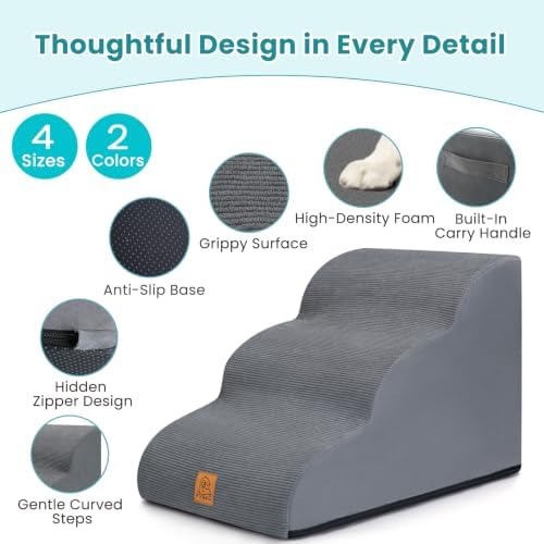 Dog Stairs for Small Dogs and Cats, 3-Step Dog Steps for Couch, 15.7" H - Image 5