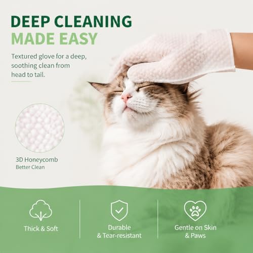 Pet Cleaning Glove Wipes for Dogs & Cats, 6 Pcs - Image 3