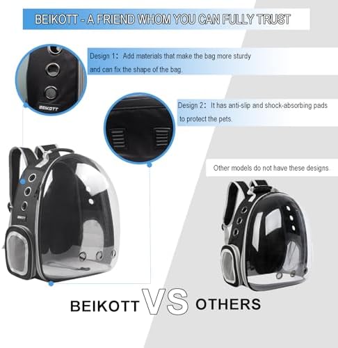 Cat Backpack Carrier Breathable Pet Travel Bag for Cats Dogs Bunny - Image 3