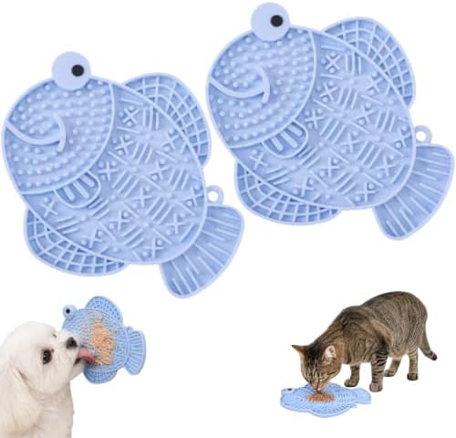Cat Slow Feeder Fish Lick Mat with Suction Cup for Anxiety Relief by Unknown