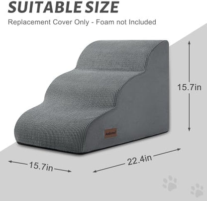 3-Step Dog Stairs Replacement Cover(for AODISMAN Pet Ramp Only),Grey - Image 2