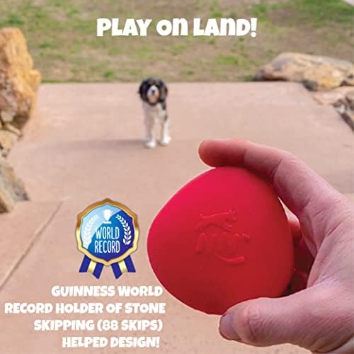 Skip NN' Fetch Small/Medium Floating Dog Toys Qty 2 | Stone Skipping Meets Fetch | Fun for Swimming Pool, Lake, Beach, and Land | Perfect Floating Water Toys for Small/Medium Dogs | - Image 5