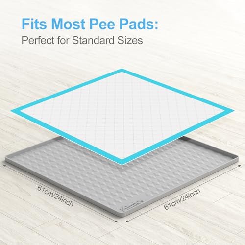 Filmicy Pee Pad Holder for Dogs,Silicone Dog Puppy Pad Holder, 24 x 24 No Spill Raised Lip High Edge,Portable, Leak-Proof Mat Holder for Dog Training Pads,Square Potty Trays for Home Floor Protection - Image 5