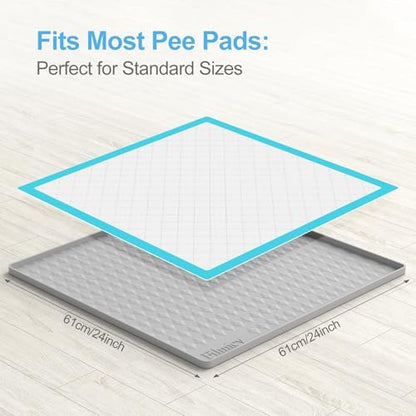 Filmicy Pee Pad Holder for Dogs,Silicone Dog Puppy Pad Holder, 24 x 24 No Spill Raised Lip High Edge,Portable, Leak-Proof Mat Holder for Dog Training Pads,Square Potty Trays for Home Floor Protection - Image 5