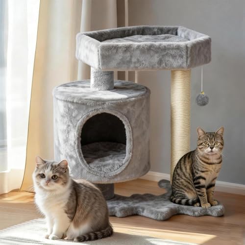 BEWISHOME Cat Tree with Scratching Post, Cat Tower for Indoor Cats by BEWISHOME