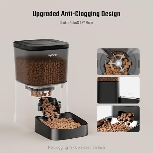 Espelho Automatic Cat Feeder- 4L Timed Cat Food Dispenser 1-6 Meals Control for Cat and Small Dog- Auto Pet Feeder with Desiccant Bag Keep Fresh for Reliable Easy Set Up and Clean- Voice Recorder - Image 5