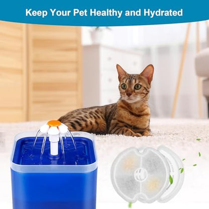 8 Packs Replacement Filters for 84oz/2.5L Stainless Steel and Neverland Cat Water Fountain with LED Night Light - Image 6
