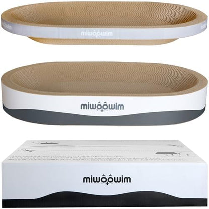 miwoowim 23.6" Extra Large Cat Scratcher Bed & Box Set, Oval Lounge Bowl - Image 4