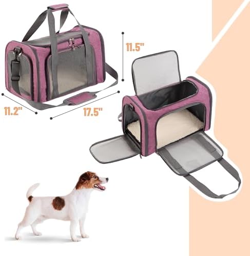 Mr. Pen- Pet Carrier, 17.5" x 11.2" x 11.5", Medium Size, Pink - Image 2