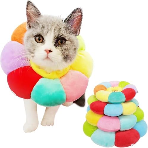 Cat Small Dog Recovery Collar, Cute Neck Cone After Surgery, Adjustable Pet E Collar, Wound Healing Protective Cone Surgery Recovery Elizabethan Collars for Small Pet (XS(Within 3lb)) by KUDESPetHome