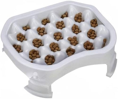 Neater Pet Brands – Neater Raised Slow Feeder Dog Bowl – Elevated and Adjustable Food Height - (6 Cup, Vanilla Bean)