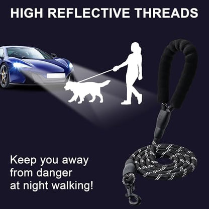2 Pack Dog Leash, Heavy Duty Nylon Rope Pet Leashes(4FT-1/2,Black/Grey) - Image 4