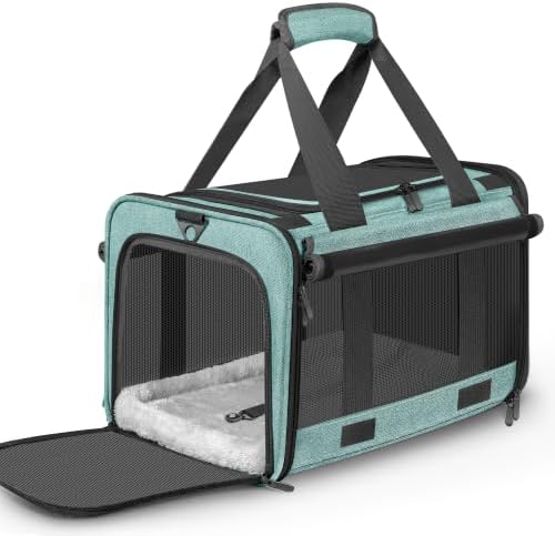 Soft Sided Cat Carrier for Anxious Pets with Privacy Roller Blinds by Unknown