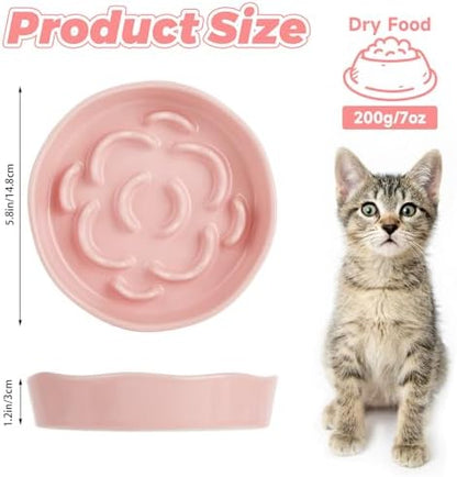 Small Slow Feeder Cat Bowls 4PCS Anti-Choking Puzzle Slow Feeding Dog Bowls with Non-Slip Base, Interactive Slow Feeder for Small Breeds, Bloat Prevention Maze Dish, 1 Cup Capacity - Image 2