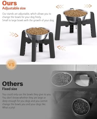 CZPET Dog Bowl Stand, 51 oz Large Capacity Stainless Steel Feeder (2 Pack) - Image 3