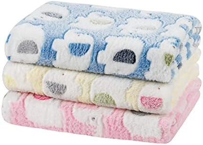 Dono 1 Pack 3 Dog Blankets, Soft Fluffy Fleece Pet Blanket Warm Sleep Mat Paw Print Design Puppy Kitten Throw Blanket Doggy Mat, Blanket for Dogs by Dono
