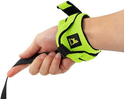 Gooby Soft Mesh Wrist Band Surfer Leash - Lime, 6 FT - Comfortable Hands Free Leash with Elastic Band for Small, Medium and Large Dogs