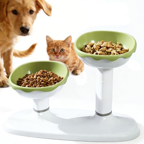 Elevated Cat Bowls, Raised Cat Dishes for Food and Water, Pet Food Bowls by RUIFANDAHK