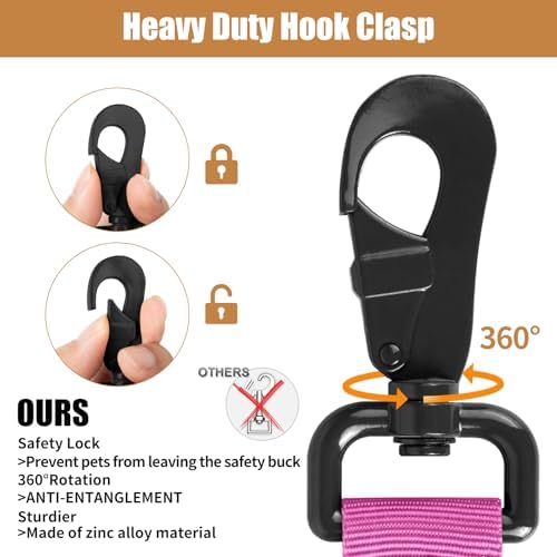 Tactical Dog Collar Leash Set, Dog Collar with Controll Handle, Pink, M - Image 3